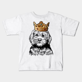 Goldendoodle Dog King Queen Wearing Crown Kids T-Shirt